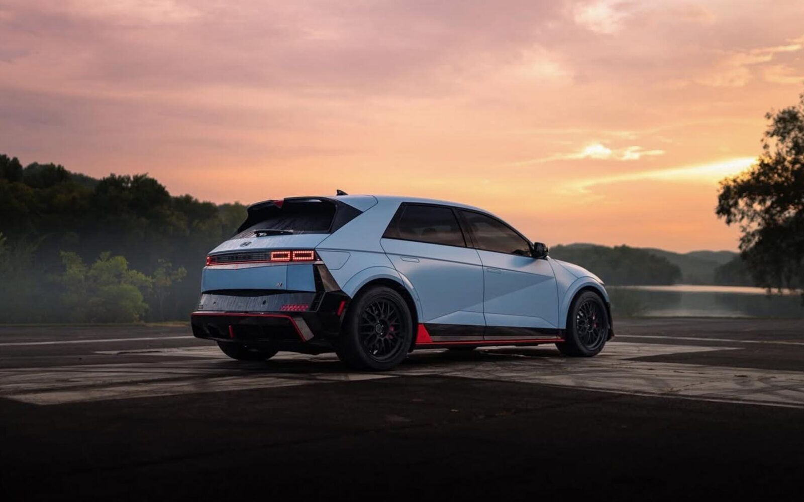 Hyundai IONIQ 5 N at sunset